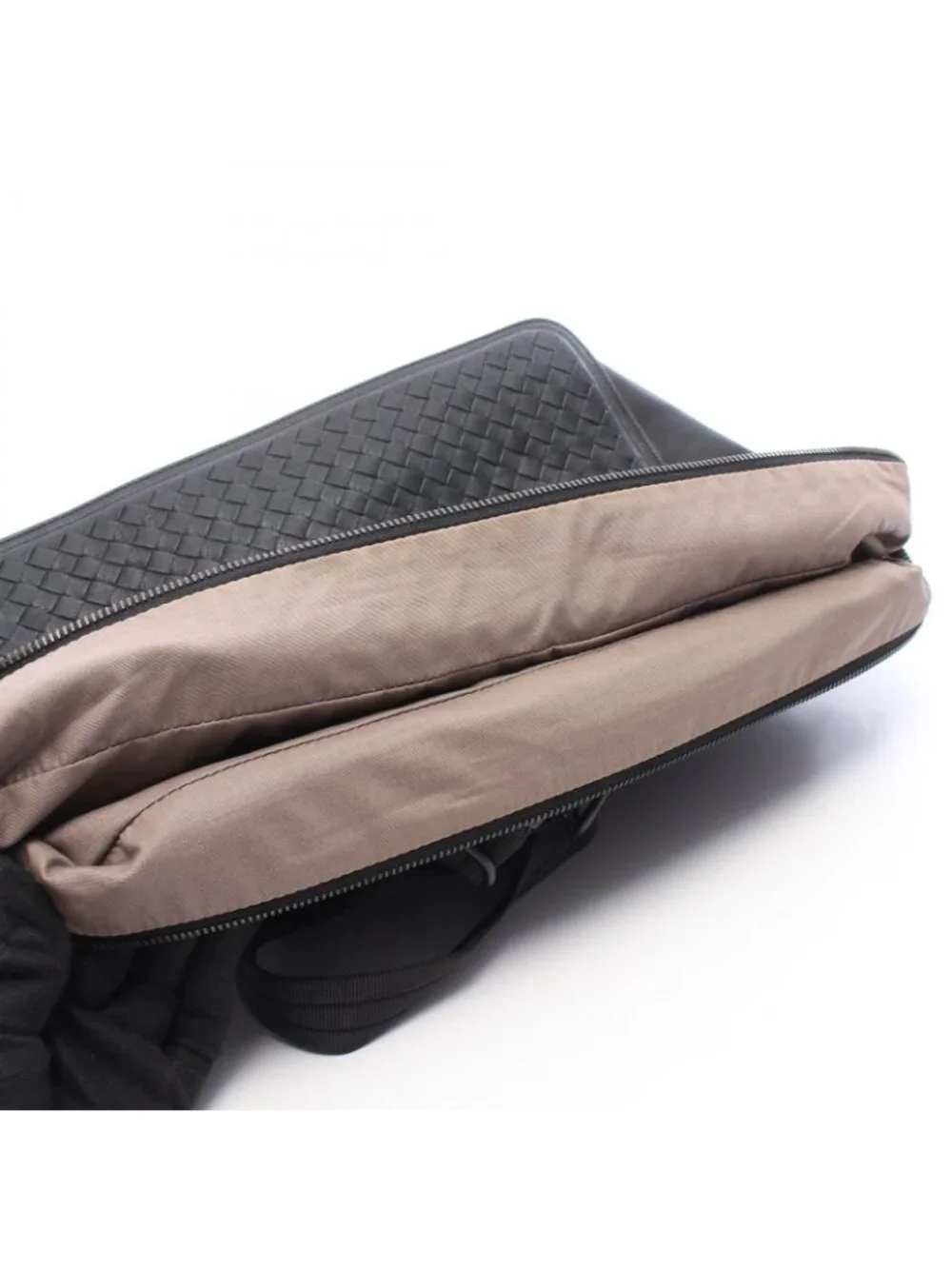 Bottega Veneta Business Intrecciato Backpack Black Leather